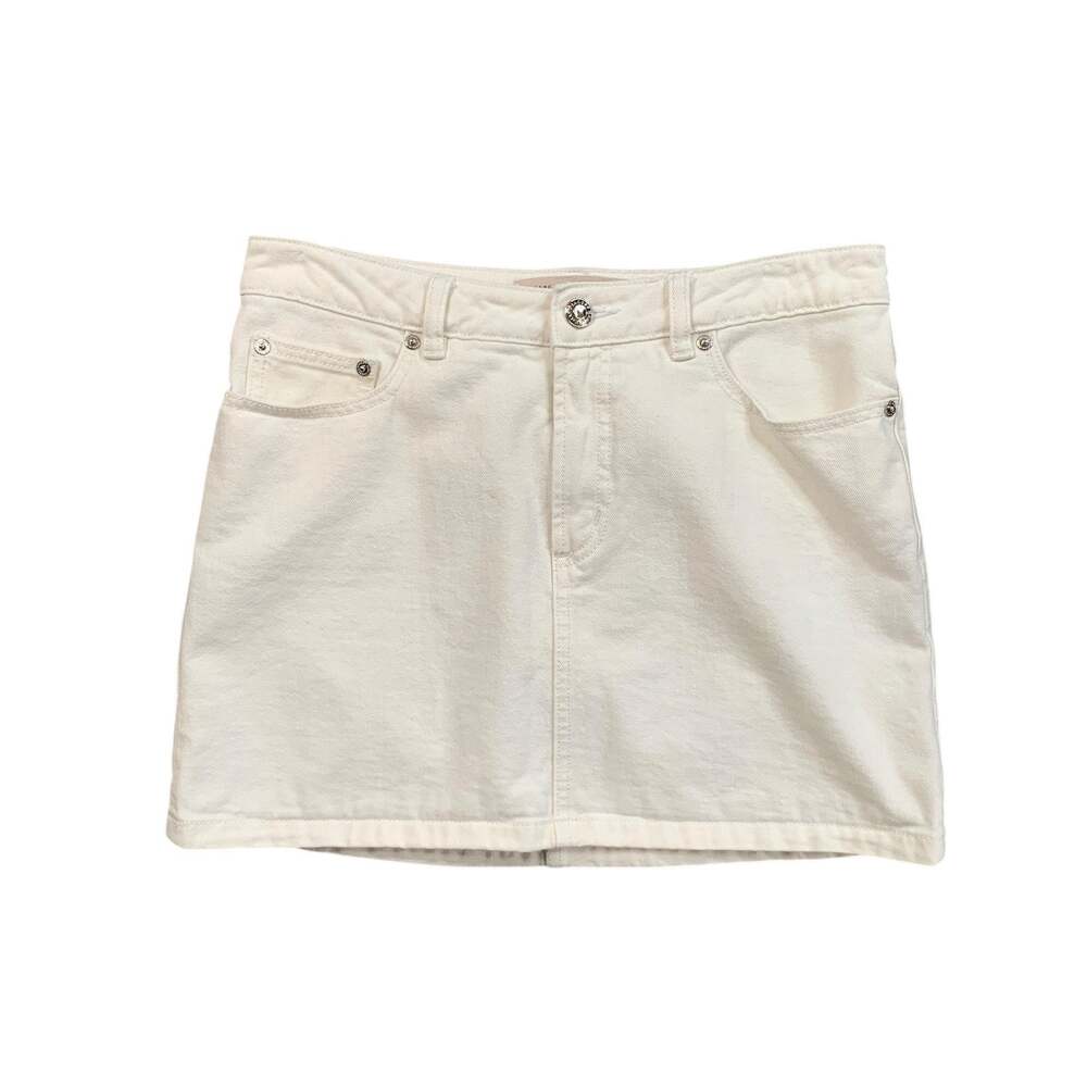 Marc by Marc Jacobs Skirt Women 27 White Denim Cotton Icon 5 Pocket Zip Fly Mini